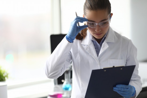 A researcher working in a laboratory